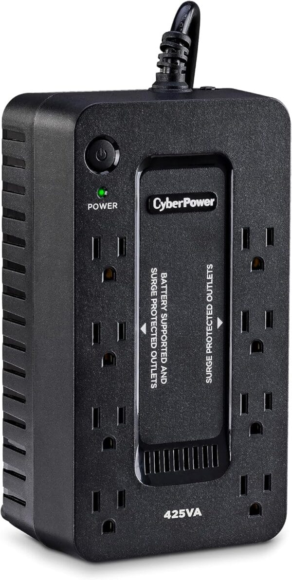 CyberPower ST425 Compact Standby UPS with 8 Outlets – 425VA/260W