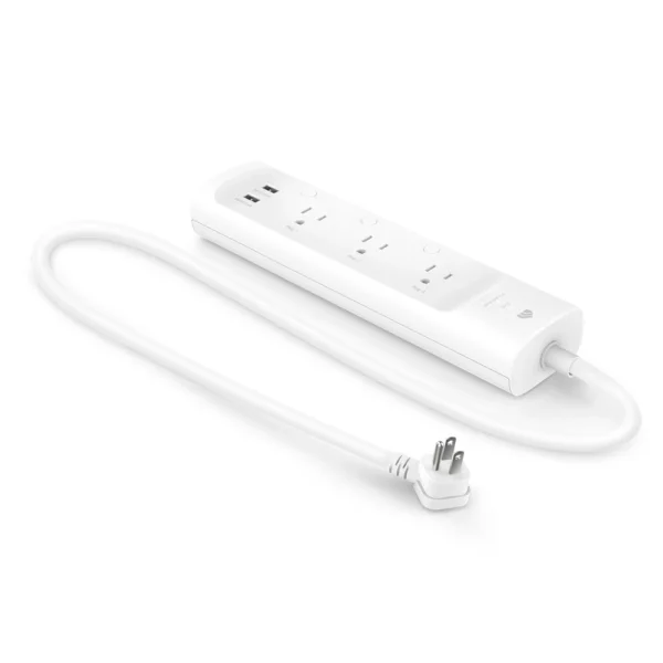 Kasa Smart Wi-Fi Power Strip with 3 Outlets and 2 USB Ports – White (Model POKP303)