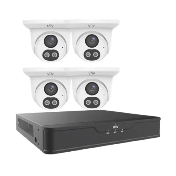 Uniview 4-Channel 4MP PoE Turret Camera Kit with 1TB NVR