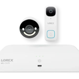 Lorex Wireless Fusion - 4K+ NVR with 2K Wired Doorbell and 4K Smart Security Lighting Wi-Fi 6 Camera